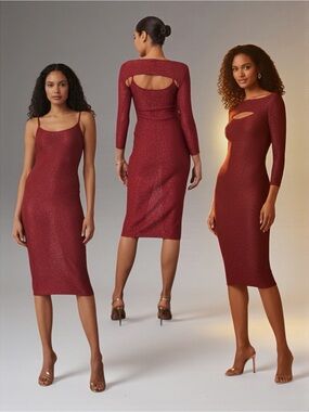 NWT MISA Los Angeles LISETTE DRESS* Knits In Crimson size large